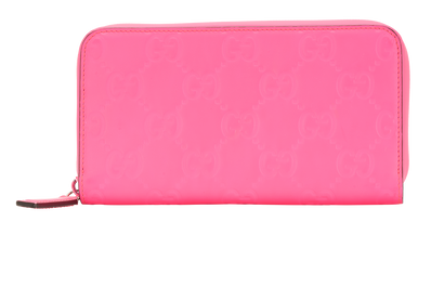 Gucci Zip Around Wallet, &pound;250, Accessories, Pink, Rubber, Front view